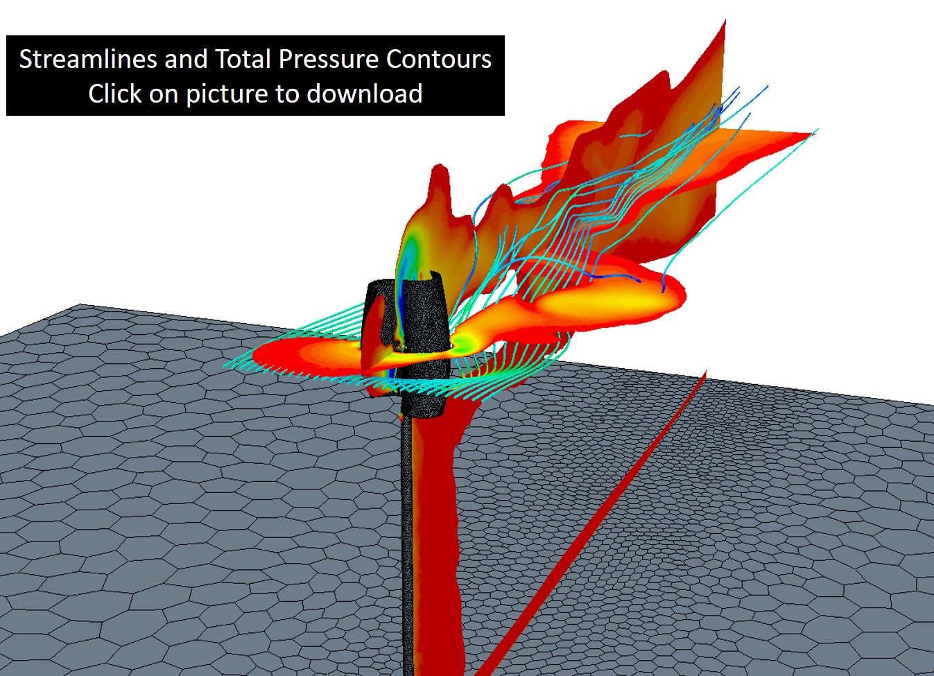Streamlines and Total Pressure Contours for savonius wind turbine CFD - Scene file
