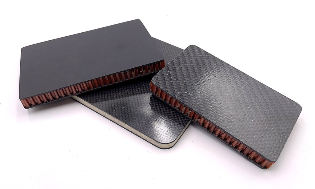 Carbon Fiber Sandwich Sheets with Foam and Honeycomb Cores